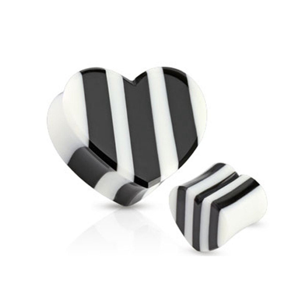 16 mm Double-flared plug zwart/wit hart ©LMPiercings