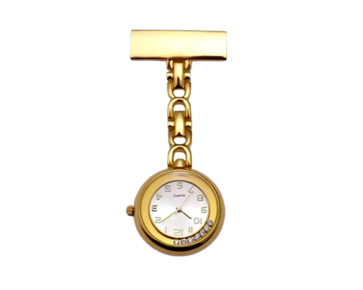 Jouw medische shop™ - Verpleegster horloge - Goud - Nurse watch - Metaal - Zusterhorloge - Verpleeghorloge - montre d