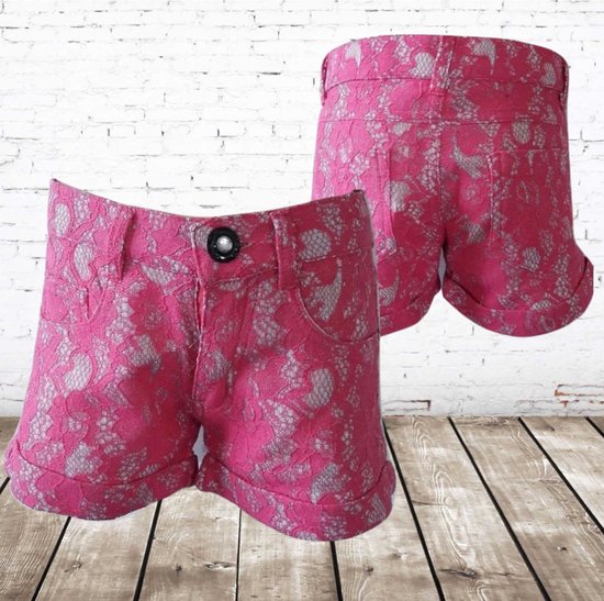 Meisjes short 6177 roze -s&C-110/116-Korte broeken