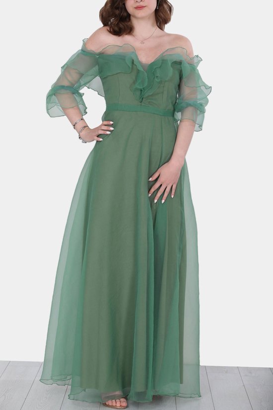 Hasvel-Glitter - Avond - Feestjurk - Groene jurk- Dames Feestjurk... |