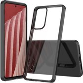 Mobigear Hoesje geschikt voor Samsung Galaxy A73 Telefoonhoesje Hardcase | Mobigear Crystal Backcover | Galaxy A73 Case | Back Cover - Transparant / Zwart