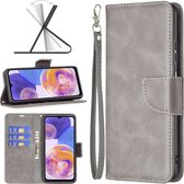 Mobigear Telefoonhoesje geschikt voor Samsung Galaxy A23 Hoesje | Mobigear Excellent Bookcase Portemonnee | Pasjeshouder voor 3 Pasjes | Telefoonhoesje voor Pinpas / OV Kaart / Rijbewijs - Grijs