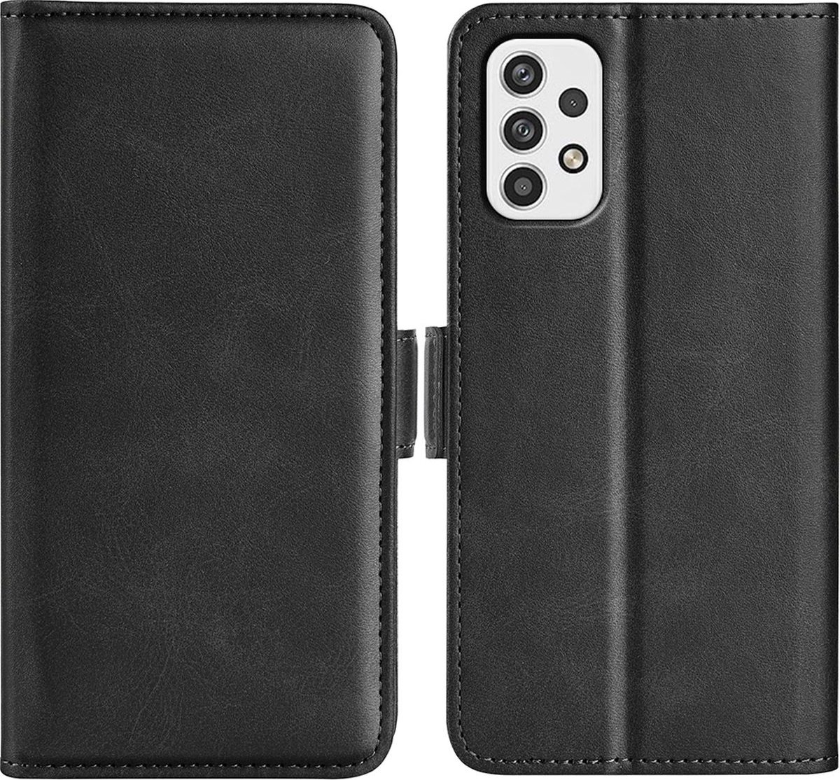 Mobigear Telefoonhoesje geschikt voor Samsung Galaxy A23 Hoesje | Mobigear Slim Magnet Bookcase Portemonnee | Pasjeshouder voor 3 Pasjes | Telefoonhoesje voor Pinpas / OV Kaart / Rijbewijs - Zwart