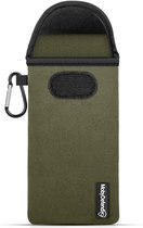 Coque pour iPhone 8 - MobyDefend Pochette en néoprène avec mousqueton - Insert Case - Boucle de ceinture - Vert - Coque pour téléphone portable - Coque pour téléphone Convient pour : Apple iPhone 8