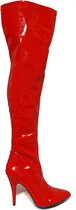 Soisbelle Grote Maten Imitatie Lakleren Overknee Boot X301 Rood Maat 42