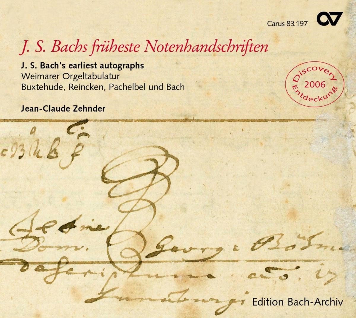 Jean-Claude Zehnder - J.S. Bach Früheste Notenhandschriften (CD)