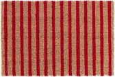 Relaxdays noix de coco - rayé - rouge-naturel - tapis de noix de coco - tapis de pied - 40x60 cm
