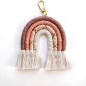 Seizoen Lente - Macrame Regenboog Sleutelhanger - Macrame Tas Riem - Regenboog Sleutelhanger - Cadeau Sleutelhanger - Handgemaakte Gebreide Sleutelhanger - Handgemaakte Macrame - Model 004