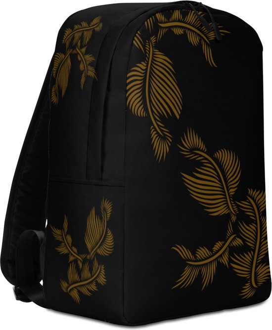 Sac à dos avec poche avant - design - Lines 4 Peace - compartiment pour ordinateur portable 15 pouces - unisexe - déperlant - poche arrière cachée - 20L - noir marron noisette