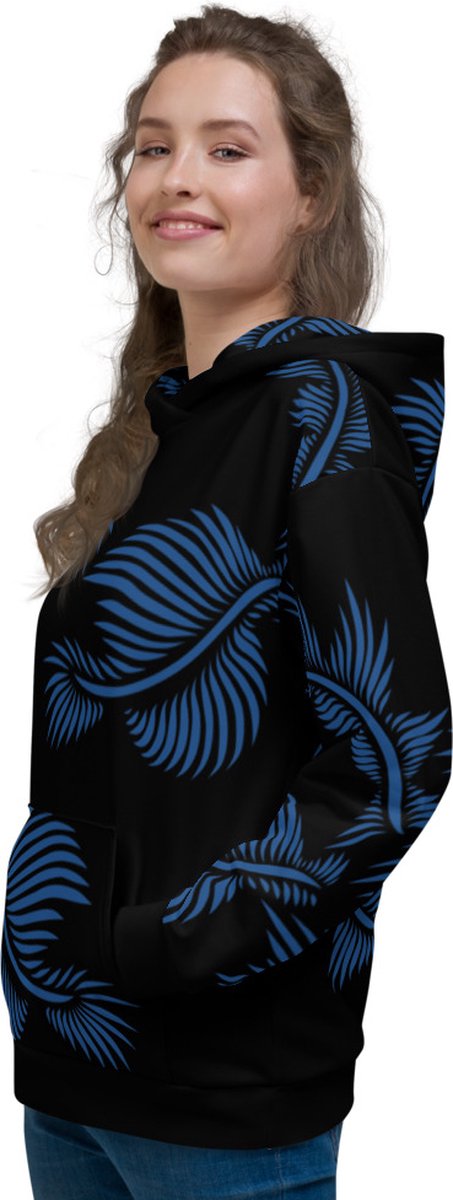 Unisex Hoodie - design Lines 4 Peace - zacht en comfortabel – net zo uniek als jij bent - zwart klassiekblauw - maat S