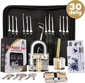 MyGoodz Lockpick Set 30 delig – Meest uitgebreid - Inlcusief handleiding - Lock pick gereedschap etui - Tools - Oefenslot voor Beginners en Gevorderden – Survivalset - Cadeau voor mannen - Incl. pocket tools