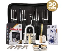 MyGoodz Lockpick Set 30 delig – Meest uitgebreid - Inclusief handleiding - Tools - Oefenslot voor Beginners en Gevorderden – Survivalset - Cadeau voor mannen - Incl. pocket tools
