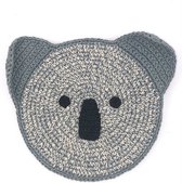 Luna-Leena duurzame platte koala met knisperend geluid - grijs - toy/knuffel - in bio katoen - hand gehaakt in Nepal - knuffeldier - knisperdoekje - sound - kraamkado - cadeau - geboorte - bear