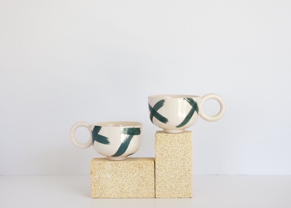 Handgemaakte mok van keramiek / Ceramic Handmade Mug - Mild Mug Y7