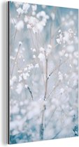 Wanddecoratie Metaal - Aluminium Schilderij Industrieel - Takken - Sneeuw - Winter - Natuur - Botanisch - 20x30 cm - Dibond - Foto op aluminium - Industriële muurdecoratie - Voor de woonkamer/slaapkamer