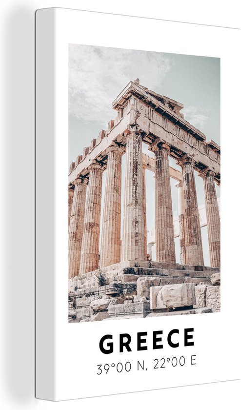 Canvas Schilderij Griekenland - Athene - Parthenon - 60x90 cm - Wanddecoratie