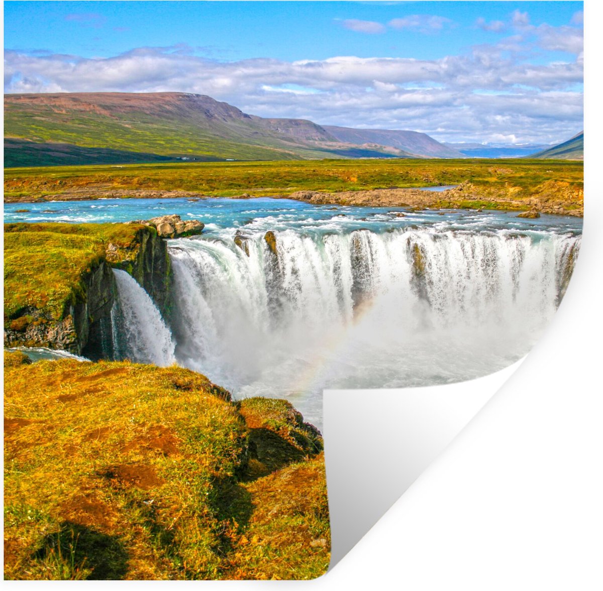 Muurstickers - Sticker Folie - Waterval - Water - Natuur - 80x80 cm - Plakfolie - Muurstic
