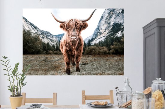 Stickers muraux - Highlander écossais - Berg - Animaux - 120x80 cm - Film Adhésif