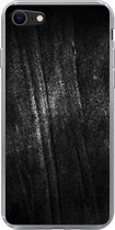 Geschikt voor iPhone SE 2022 hoesje - Metaal print - Zwart - Glitter - Siliconen Telefoonhoesje