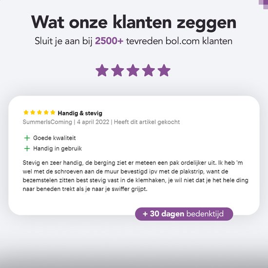 SODEAL Luxe Bezem Ophangsysteem - Bezemhouder - Opbergsysteem - Ophanghaken - Tuingereedschap - Gereedschap opbergen - Zwart