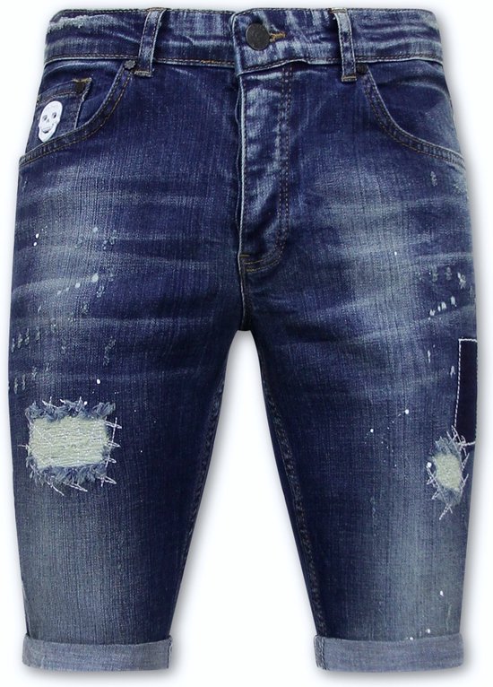 Local Fanatic Exclusive Short Jeans Stretch Hommes - 1015 - Blauw - Tailles: 32
