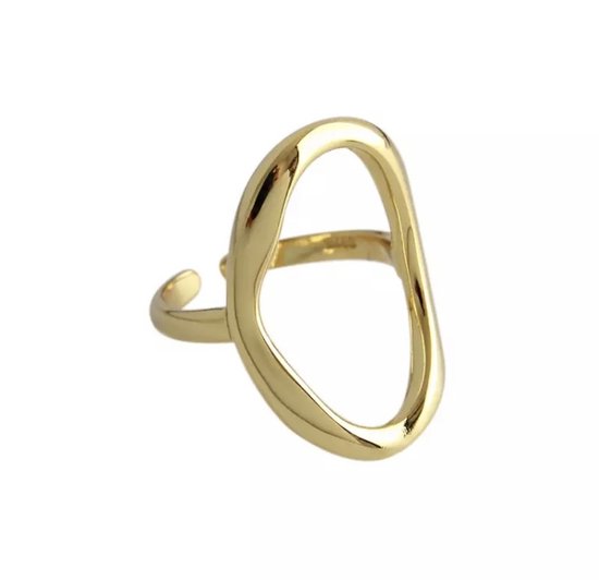 Lange statement open ring - goud - Salon 5 Cothen