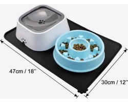 De Millennials Duurzame Silicone placemat voor voerbakken - Zwart - Antislip, Waterafstotend - Hond & Kat - 48x30cm - Dieren accessoires - Vaatwasserbestendig - Dierenliefhebbers- Decoratie - Herbruikbare- cadeau -