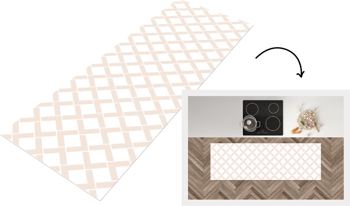 Keukenloper - Loper keuken - Lijn - Geometrie - Patronen - Abstract - 180x60 cm - Keukenlo