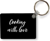 Porte-clés - Citations - Cuisine - Amour - Cuisiner avec amour - Énonciations - Distribution de cadeaux - Plastique