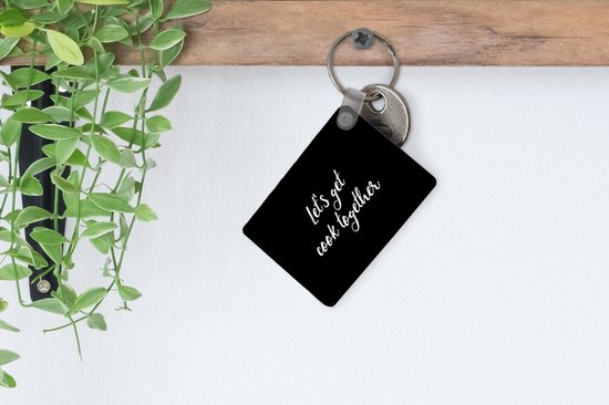 Porte-clés - Let's cuisiner ensemble - Cuisiner - Citations - Énonciations - Ensemble - Distribuer des cadeaux - Plastique