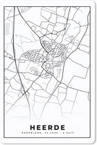 Muismat - Mousepad - Heerde - Stadskaart - Zwart Wit - Plattegrond - Kaart - Nederland - 18x27 cm - Muismatten