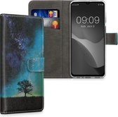 kwmobile telefoonhoesje geschikt voor Samsung Galaxy M33 5G - Backcover voor smartphone - Hoesje met pasjeshouder in blauw / grijs / zwart - Sterrenstelsel en Boom design