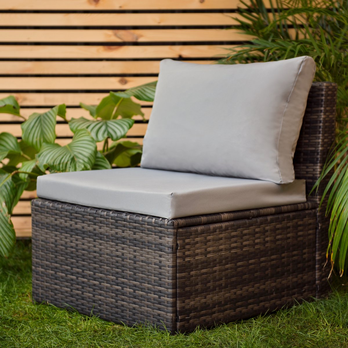 Gardenista Buiten Patio Ligstoelkussen Tuin Waterbestendig Reclining Kussen Lange Dikke Vervangende Onderlegger Met Veilige Banden Comfortabel En Lichtgewicht Grijze 1916659618