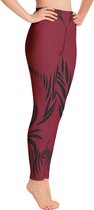 Legging de sport - design Power Up - Taille haute - Dry Fit - Haute performance - 4way stretch - impression unique - UV 38/40 - Running - Yoga - Fitness - Danse - Pilates - Training - pantalon de sport - rouge chaud noir - taille M