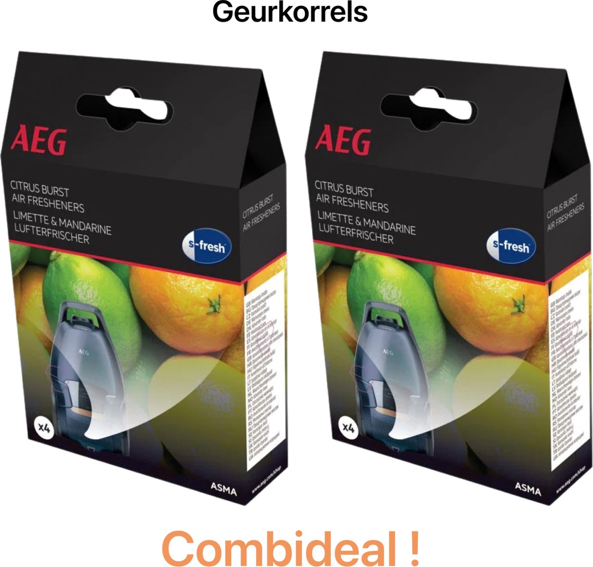 AEG - S-Fresh - Geurkorrels - Citrus Burst (citroen/limoen-geur) - Air Freshners - Geurparels - COMBIDEAL - 8 Zakjes