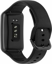 Siliconen Smartwatch bandje - Geschikt voor Oppo Watch Free siliconen bandje - zwart - Strap-it Horlogeband / Polsband / Armband - Watch Free