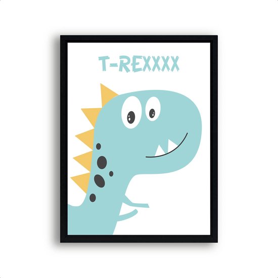 Poster Getekende dinosaurus T-Rex / Dinosaurus / Baby - Kinderkamer / Dieren Poster / Babykamer - Kinderposter 70x50cm