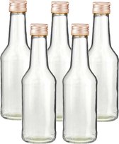 Set de 10 pcs 1x petites bouteilles en verre avec bouchon à vis de 200 ml - Mariage/Mariage/Naissance