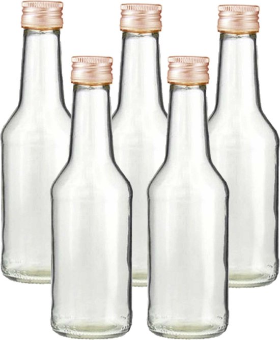 Set van 10x stuks 1x kleine glazen flesjes met schroefdop van 200 ml -... |  bol.com