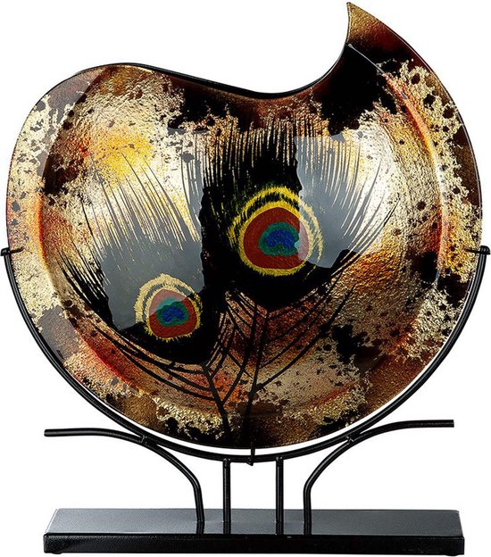 Handgemaakte Glaskunst Vaas "Peacock" | Multicolor | Glass Art | Hoogte 47 cm