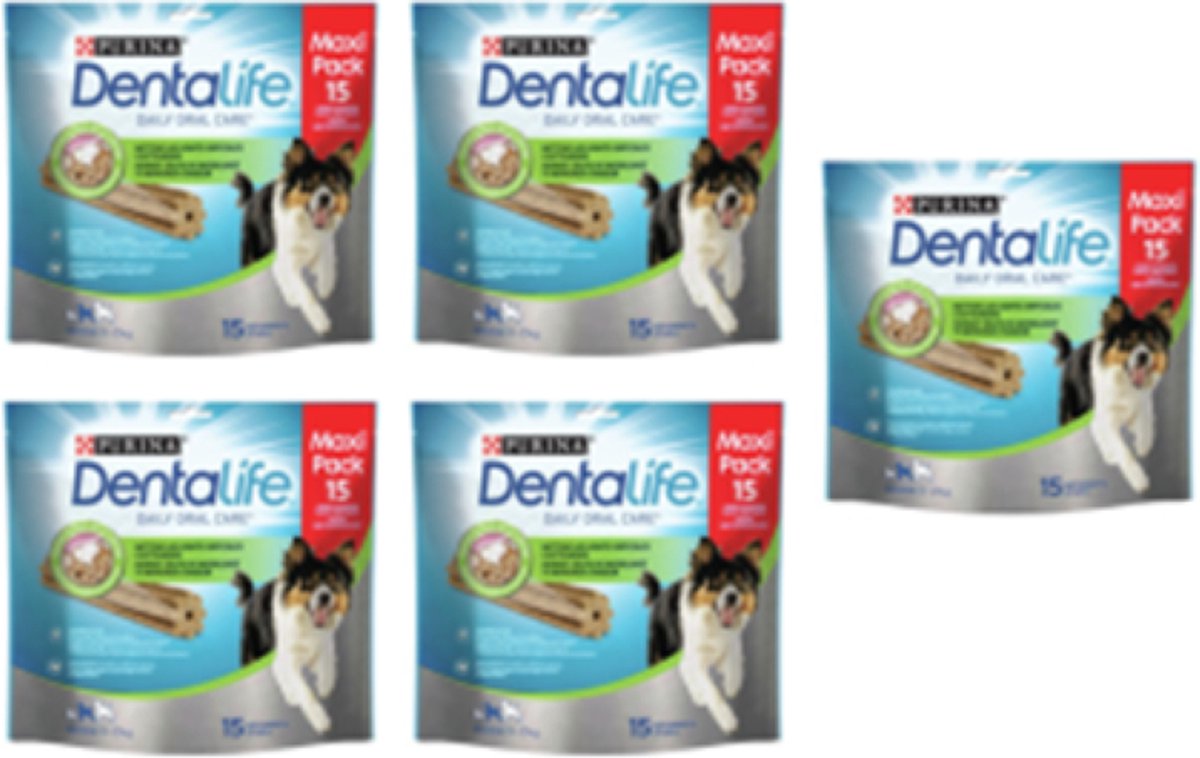 5x Purina Dentalife Daily Oral Care Medium Loyalty Pack - Hondensnacks - 345g