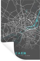Stickers muraux - Caen - France - Carte - Plan de la ville - Plan d'étage - 40x60 cm - Film adhésif