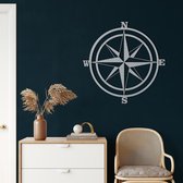 Décoration murale | Monogram boussole / Monogram Compass | Métal - Art mural | Décoration murale | Salle de séjour |Argent| 61x61cm