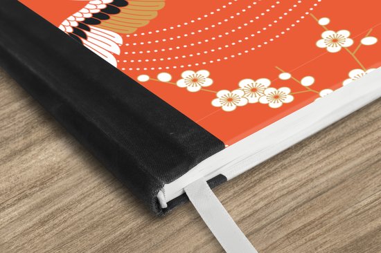 Carnet - Carnet d'écriture - Grue - Sakura - Motifs - Japonais - Carnet - Taille A5 - Bloc-notes