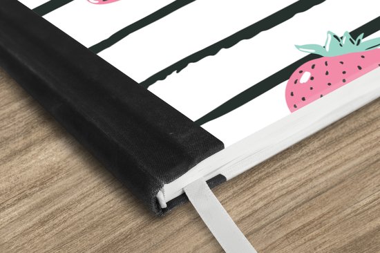 Carnet - Carnet d'écriture - Été - Fraises - Rose - Carnet - Format A5 - Bloc-notes