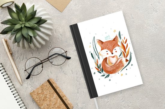 Notitieboek - Schrijfboek - Illustratie van een baby vos - Notitieboekje klein - A5 formaat - Schrijfblok