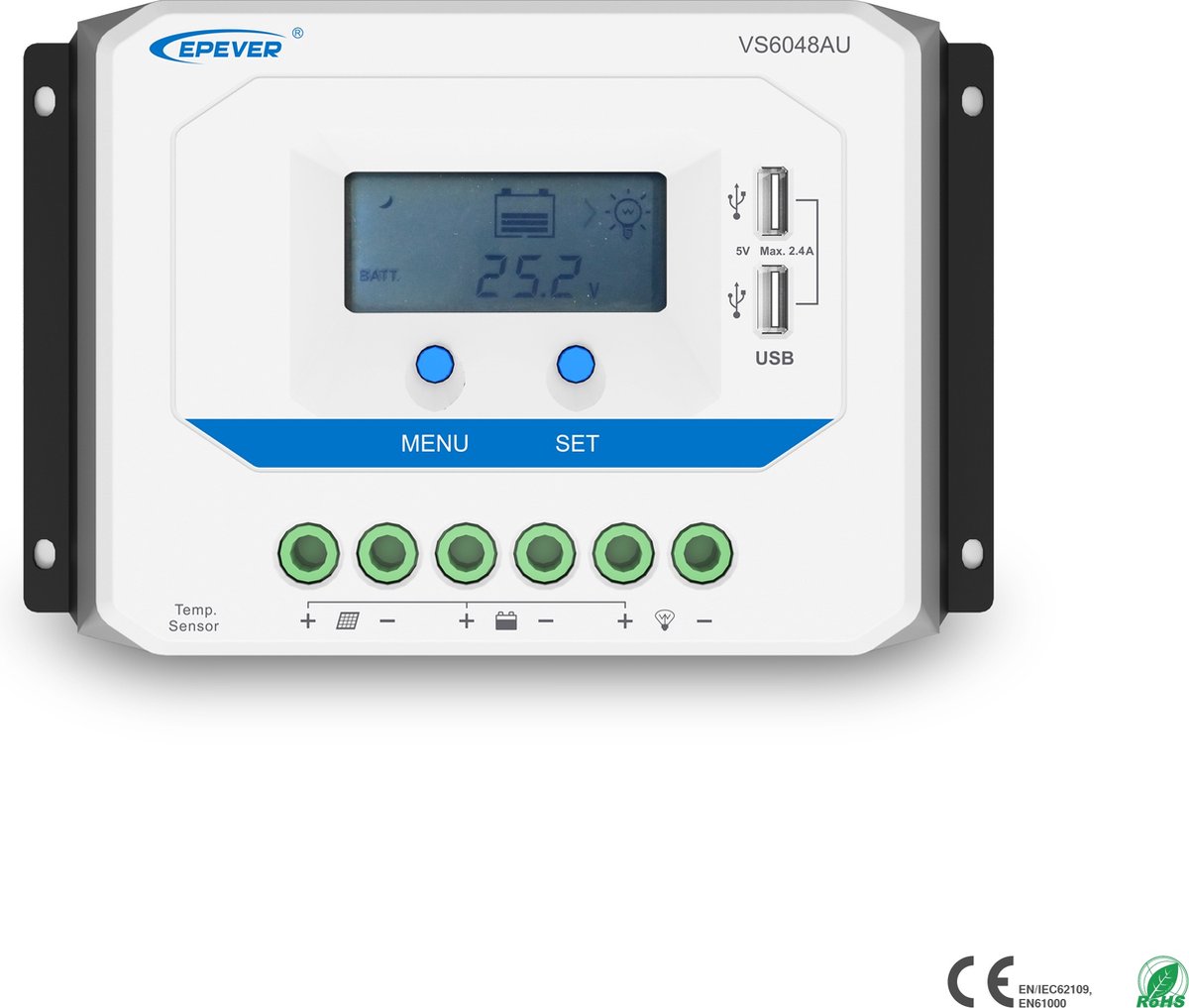 Laadregelaar Epever PWM-VS1024AU - USB - 10 ampere