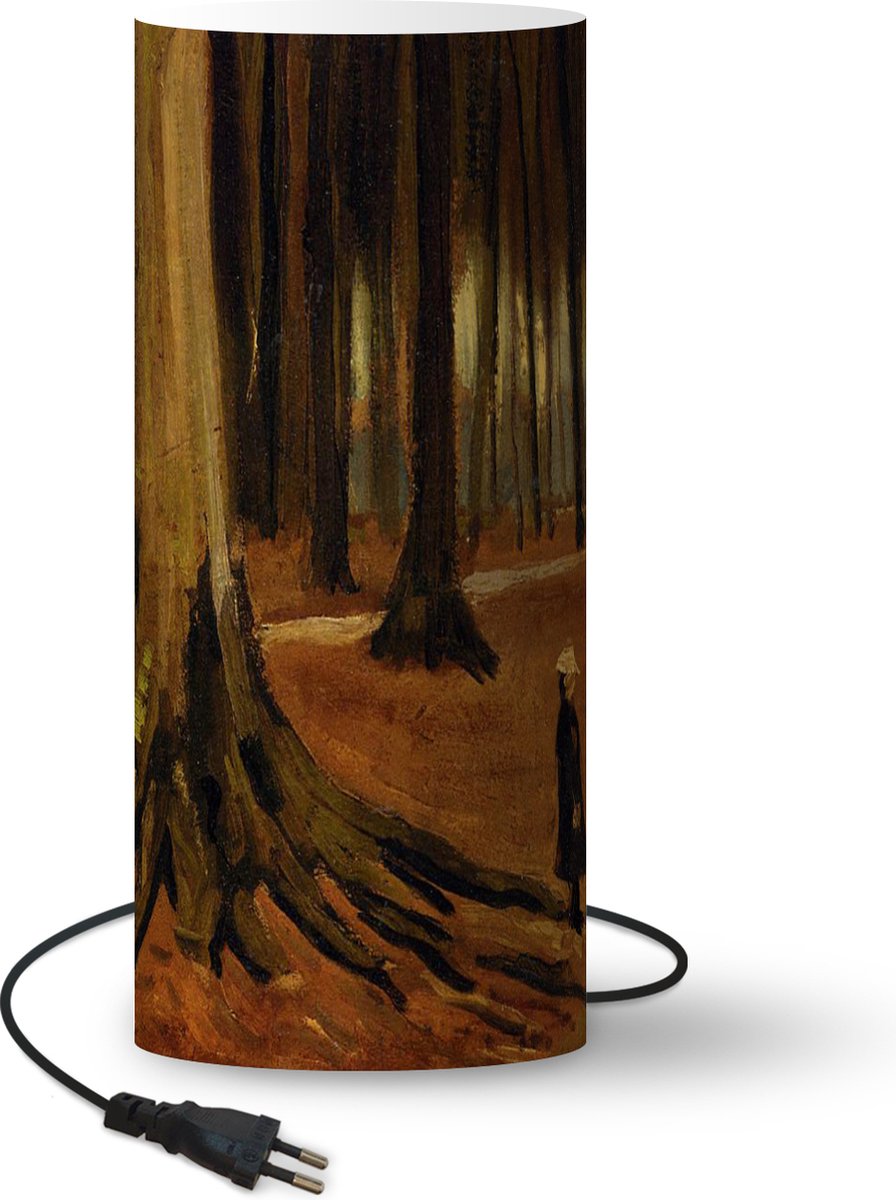 Lamp - Nachtlampje - Tafellamp slaapkamer - Meisje in de bossen - Vincent van Gogh - 70 cm hoog - Ø29.6 cm - Inclusief LED lamp
