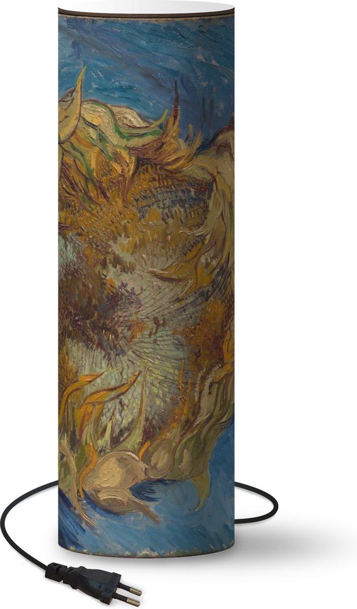 Lamp - Nachtlampje - Tafellamp slaapkamer - Zonnebloemen - Vincent van Gogh - 70 cm hoog - Ø22.3 cm - Inclusief LED lamp