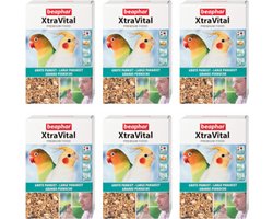 6x Beaphar XtraVital Grote Parkiet - vogelvoer - 500g